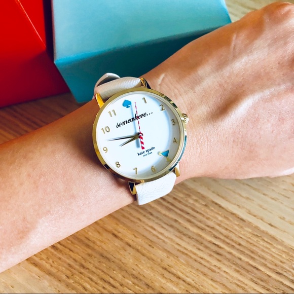 kate spade Accessories - Kate Spade Cocktail watch white leather like new